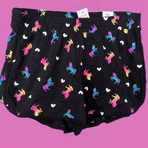 Justice Brand Girls Unicorn Rainbow Shorts